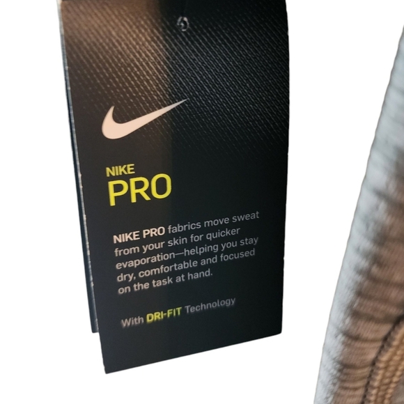 NWT Nike Men's Pro Short-Sleeve Training Top Slim Fit Size Large in Smoke Grey - Picture 6 of 8